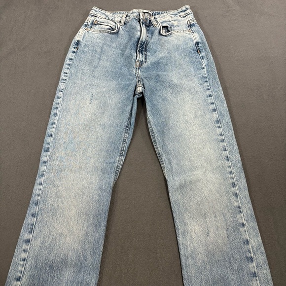 Zara Slim Flare Fit Jeans High Rise Full Length Split Comfort Size US 6 - Picture 3 of 9